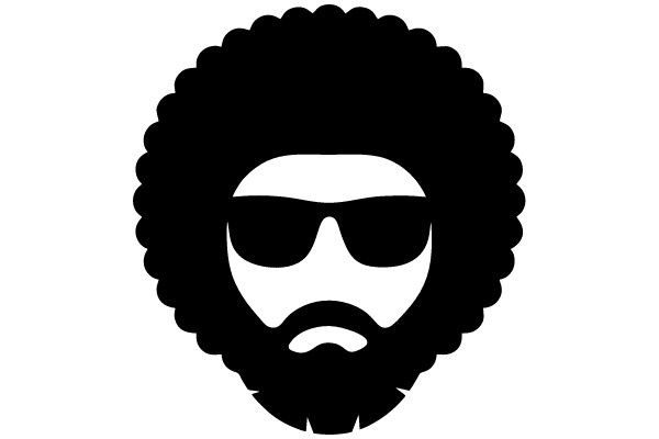 Stylized Portrait of a Man with a Beard and Sunglasses