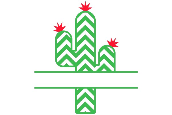 Simplified Cactus with Decorative Elements