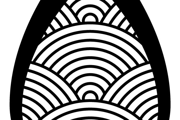 Symmetrical Waterfall Pattern within a Teardrop Outline
