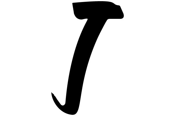 Black Letter J on White Background