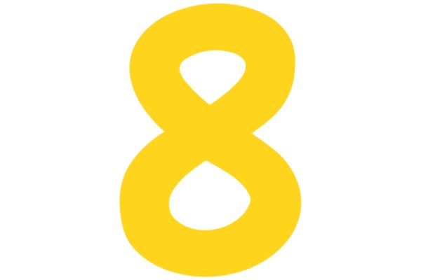 Vibrant Yellow Number Eight Logo