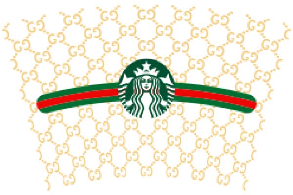Starbucks Logo with Gold G Pattern Background