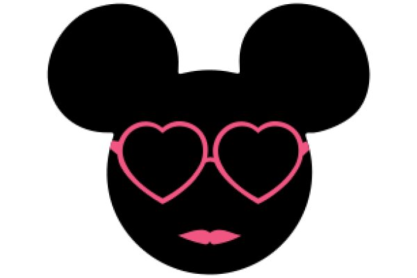 A Playful Take on a Classic Icon: A Minimalist Mickey Mouse Logo with a Touch of Pink