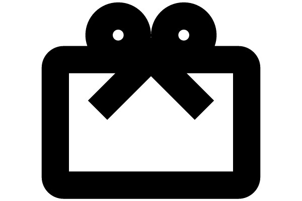 Simplistic Icon of a Gift Box with Ribbons