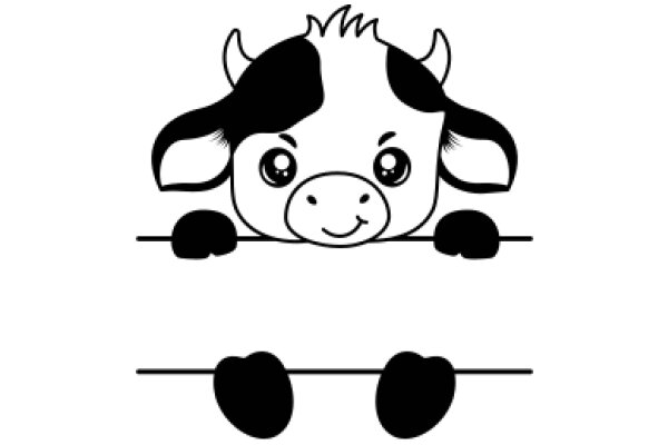 A Playful Illustration of a Cow with a Smile