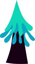 Vibrant Digital Art: A Stylized Tree with a Blue and Green Color Palette