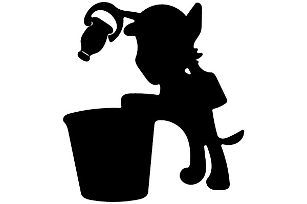 Cat Pouring Drink into Bucket