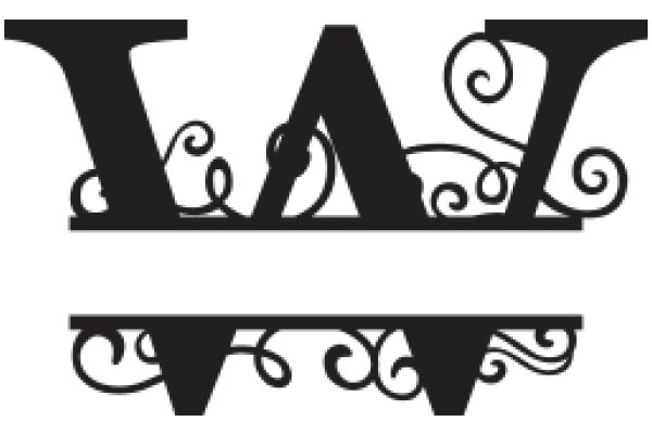 Elegant Typography: A Artwork of the Letter 'V' with Decorative Swirls