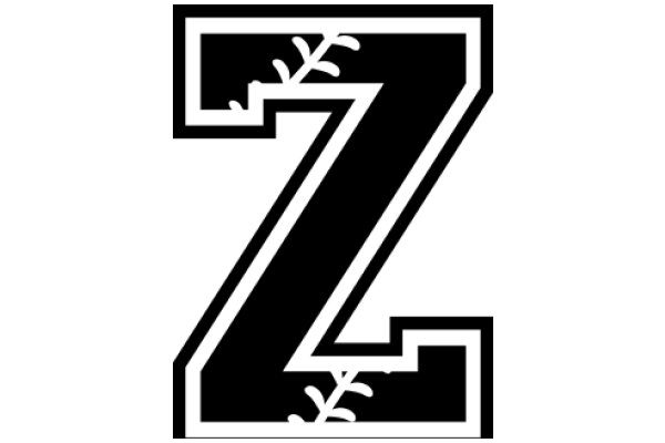Stylized Letter 'Z' with Baseball Stitching Detail