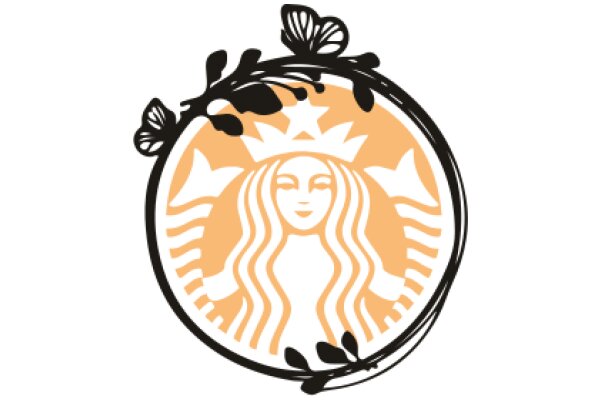 Stylized Starbucks Logo with Floral Accents