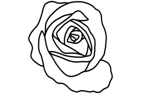 Simplistic Line Drawing of a Rose
