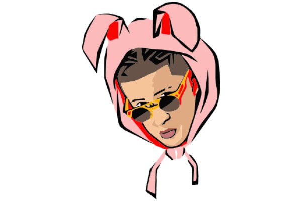 Stylish Pink Bunny Hoodie with Sunglasses