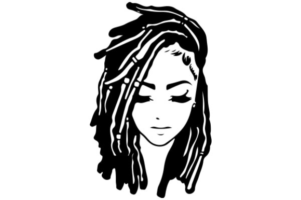 Stylized Portrait of a Woman with Dreadlocks