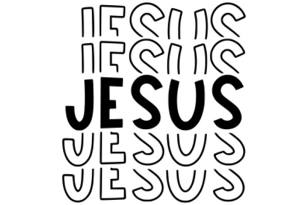 A Graphic Representation of the Word 'Jesus' in a Stylized Font