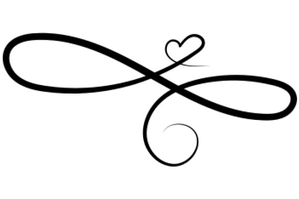 Elegant Black Swirl Design with a Heart
