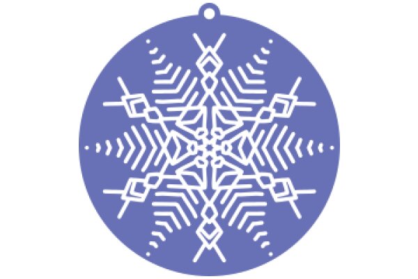 Aesthetic Snowflake Design on a Purple Circle Background