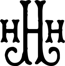 Monochrome Artwork: A Stylized Letter 'H' with a Curved Design