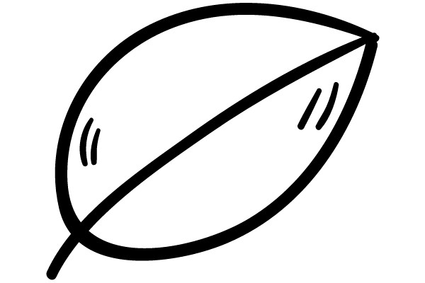 Simplified Line Drawing of a Leaf