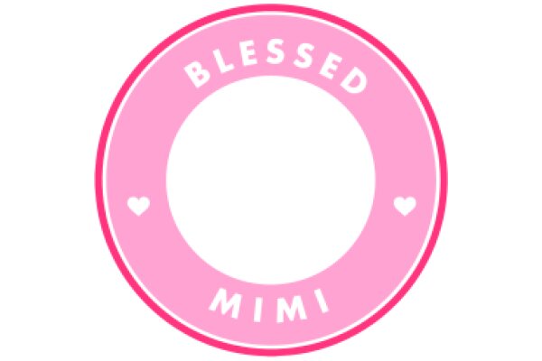 A Pink Circle with the Word 'Blessed' and the Name 'Mimi' Inside