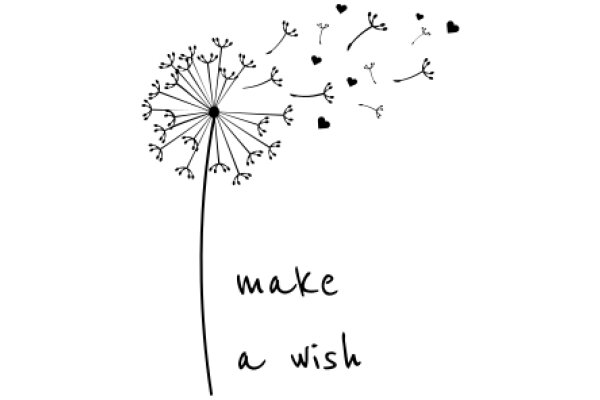 Whimsical Wishes: ADandelion Puff and Hearts