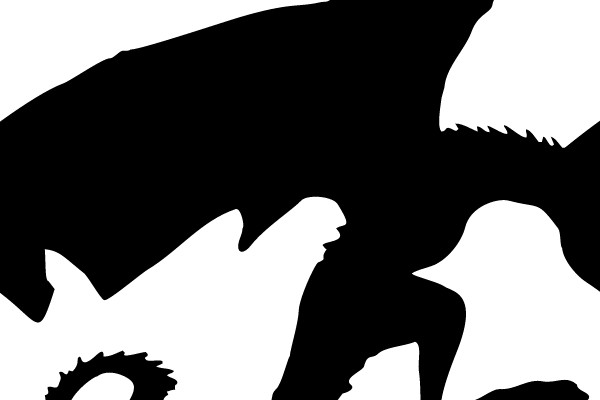 Silhouette of a Flying Dragon