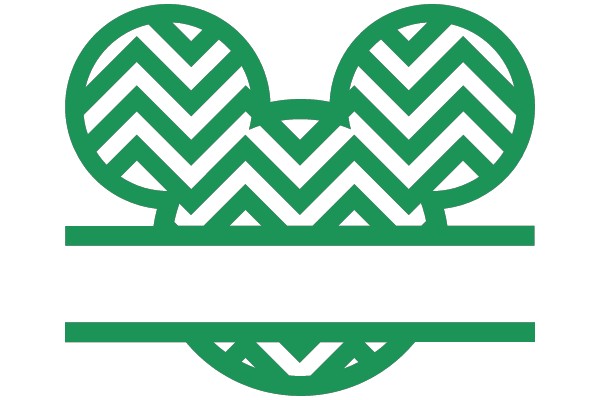 Minimalist Mickey Mouse Ear Design with a Zigzag Pattern