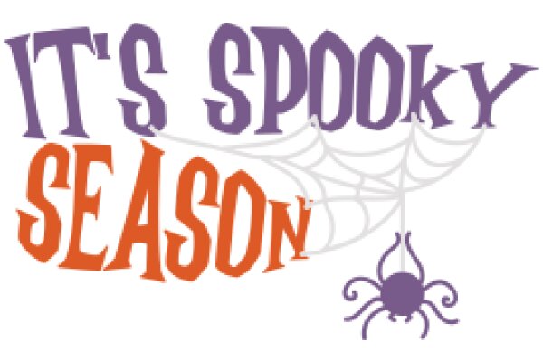 Halloween-themed poster with the phrase 'It's Spooky Season' and a spider web design.