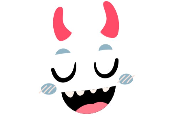 Whimsical Cartoon Character with Horns and a Smile