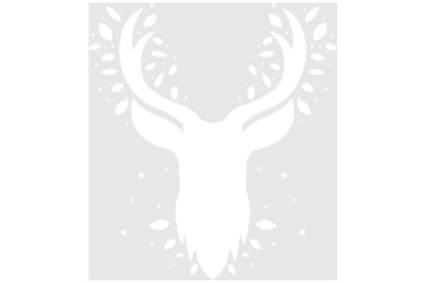 Stylized White Deer Silhouette with Leaf Patterns