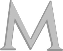 A Simple, Minimalist Letter 'M' in Gray