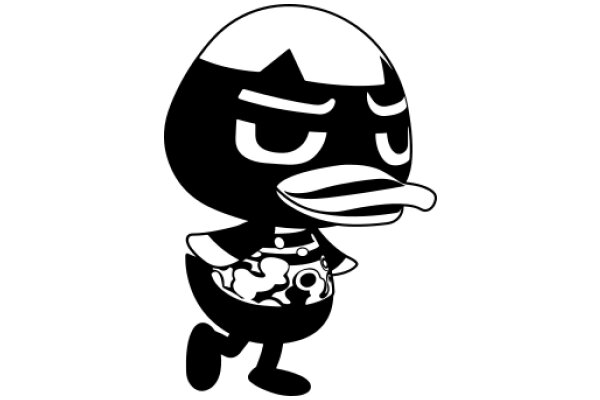 Stylish Cartoon Character: A Fashionable, Illustration of a Character with a Unique Hat and Shirt Design