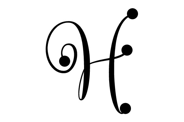 Elegant Script Initial 'H'