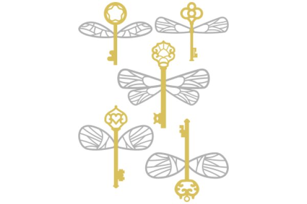 A Collection of Stylish Keys and Dragonfly Pendants