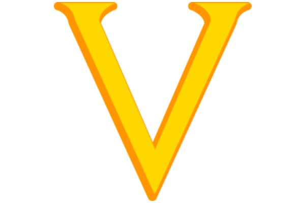 Vibrant Yellow Letter 'V' on a White Background