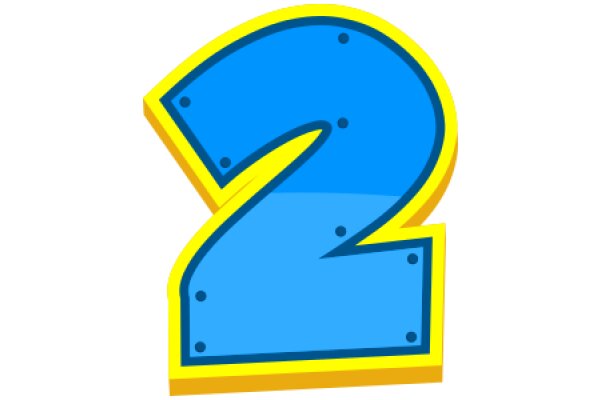 Vibrant 3D Letter 'S' in a Stylized Design with a Blue Background and Yellow Outline