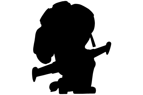 Silhouette of a Character Playing a Trumpet