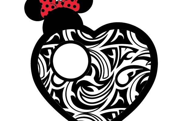 Minnie Mouse Heart with Polka Dot Bow