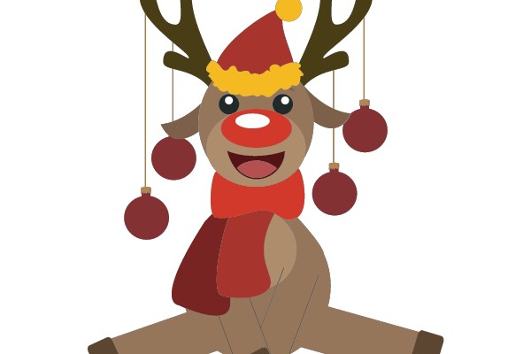 Jolly Reindeer in Festive Attire