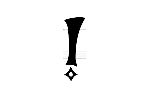Exclamation Point Symbol with Diamond