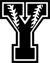 Stylized Black and White Letter 'Y' with a Baseball Bat Design