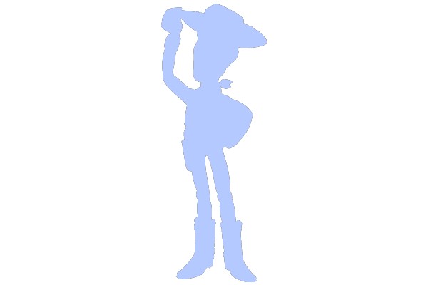 A Silhouette of a Cowboy in a White Background