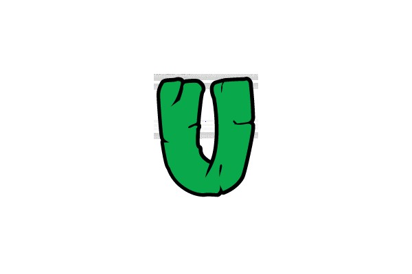 Bold Green Letter U