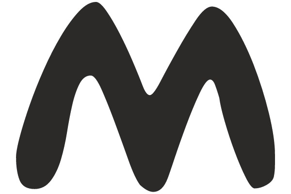 Black Wavy Letter M