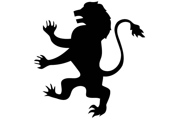 Lion Silhouette in Action
