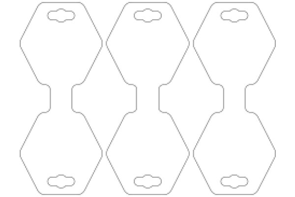 A Set of Six White Paper Cutouts of Rectangular Shapes with Rounded Corners