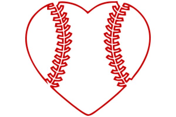 Red Stitched Heart with Baseball Stitches