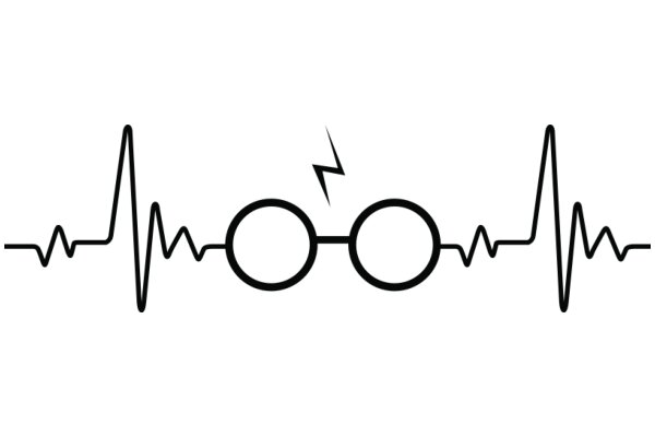Electrocardiogram with a Stylized EKG Line and Glasses Icon