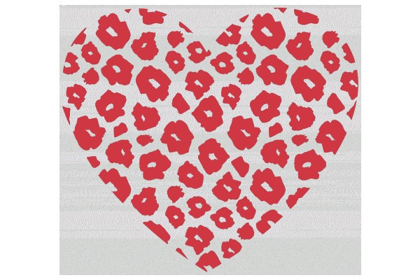 Leopard Print Heart on a Striped Background