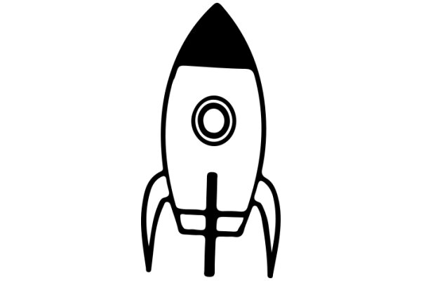 Simplistic Illustration of a Rocket with a Cross-like Symbol on the Front