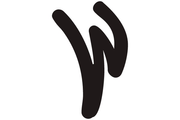 Black Letter W on White Background
